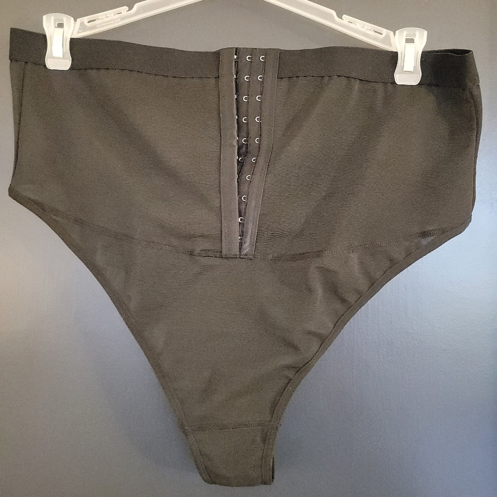 Shein Plus tummy control thong in sheer black